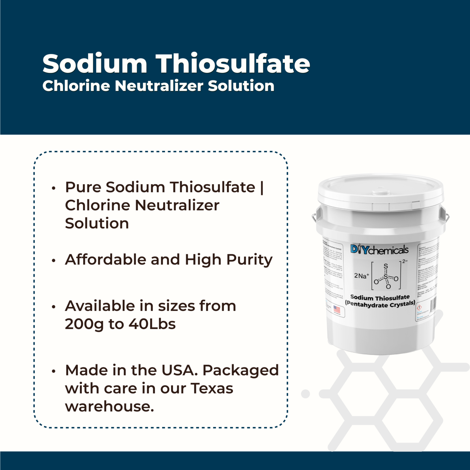 Sodium Thiosulfate Chlorine Neutralizer, Pool Cleaners & Chemicals